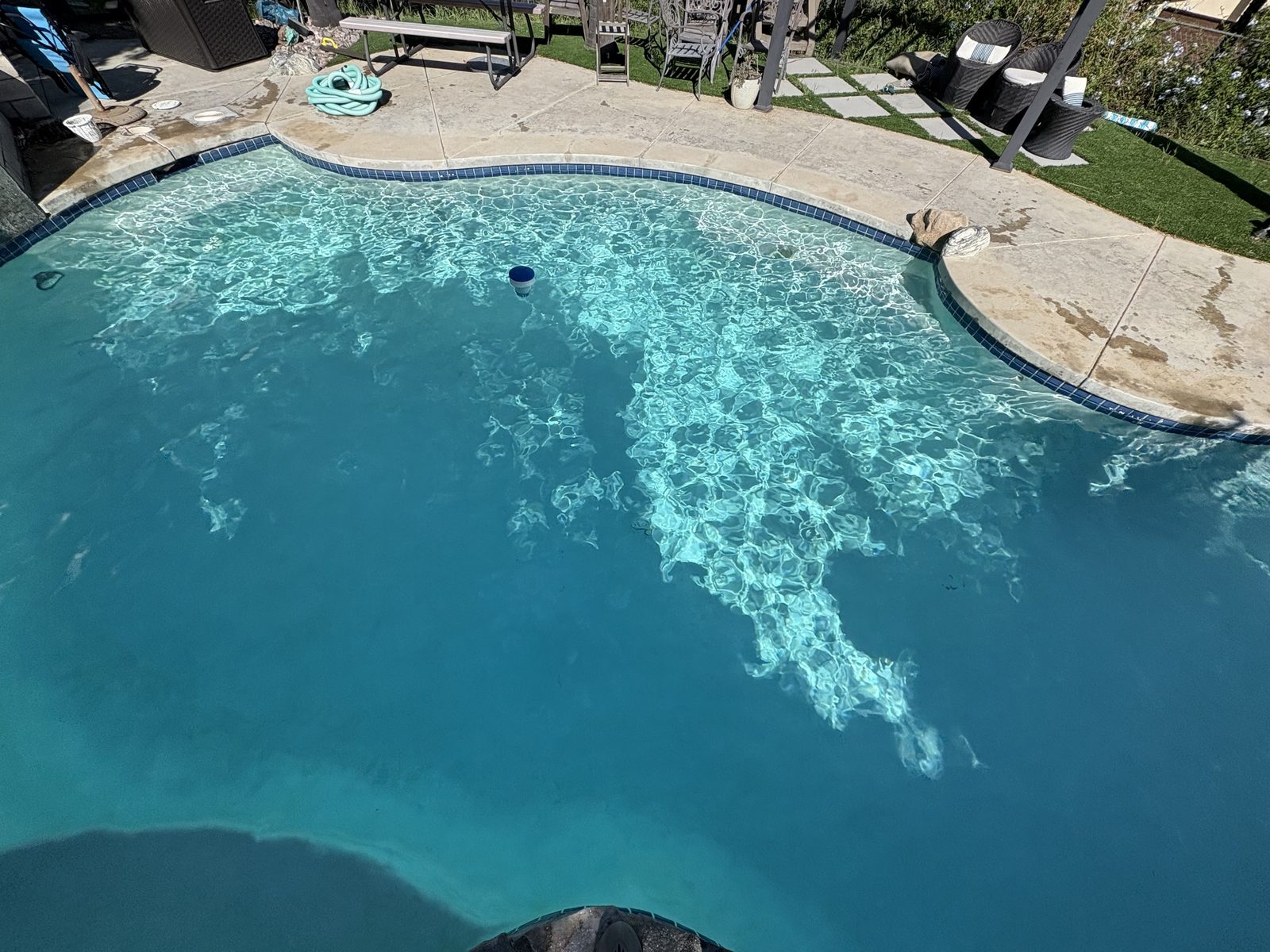 Crystal-clear pool after Dynasty Pool Care green-to-clean recovery