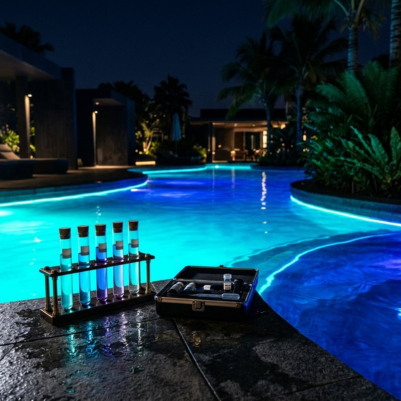 Pool water chemical balancing and testing service